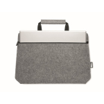 Laptop-Tasche aus recyceltem Filz zum Umhängen mit Logo bedrucken, 15” farbe grau dritte Ansicht