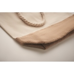 Strandtasche aus Segeltuch mit Kordelgriff und Juteboden, 280 g/m2 farbe beige drittes Detailbild