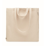 Recycling-Einkaufstasche mit Innentasche bedrucken, 380 g/m2 farbe beige zweite Ansicht