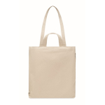 Recycling-Einkaufstasche mit Innentasche bedrucken, 380 g/m2 farbe beige dritte Ansicht