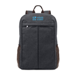 Bedruckbarer Laptoprucksack aus Canvas, 450 g/m2, 15” farbe schwarz Ansicht mit Druckbereich