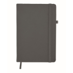Notizbuch A5 mit Cover aus recyceltem PU und linierten Seiten farbe dunkelgrau