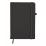 Notizbuch A5 mit Cover aus recyceltem PU und linierten Seiten farbe marineblau