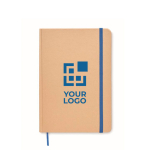 Nachaltiges Notizbuch mit Kartoncover und kariertem Recyclingpapier, A5 farbe blau Ansicht mit Druckbereich