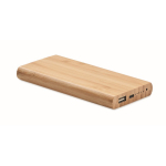Kabellose Bambus-Powerbank als nachhaltiges Geschenk, 6.000 mAh farbe holzton