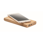 Kabellose Bambus-Powerbank als nachhaltiges Geschenk, 6.000 mAh farbe holzton zweite Ansicht