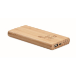 Kabellose Bambus-Powerbank als nachhaltiges Geschenk, 6.000 mAh farbe holzton Hauptansicht