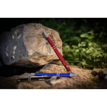 Recycelter Kugelschreiber aus Aluminium mit blauer Tinte mit Logo zweite Ansicht