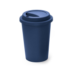 Wiederverwendbarer Plastikbecher To Go mit Deckel, 450 ml farbe marineblau