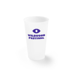 Mehrwegbecher mit gefrosteter Oberfläche für Festivals, 500ml farbe transparent Ansicht mit Logo 1