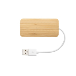 USB Hub aus Bambus mit 2 Typ A Ports und 1 Typ C Anschluss farbe natürliche farbe zweite Ansicht