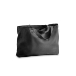 Tasche aus recycelter Baumwolle mit langen Henkeln, 280 g/m2 farbe schwarz zweite Ansicht