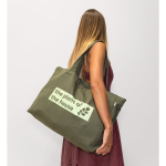 Tasche aus recycelter Baumwolle mit langen Henkeln, 280 g/m2 farbe dunkelgrün fünfte Ansicht