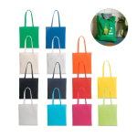 Farbige Tasche aus recycelter Baumwolle und rPET, 180 g/m² Ansicht in vielen Farben