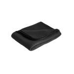 Bedruckte Fleecedecke aus RPET für Marketingevents im Winter, 180 g/m2 farbe schwarz