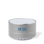 Recycelbarer 5.0 Bluetooth Lautsprecher aus Aluminium Ansicht mit Druckbereich