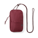 Handytasche aus RPET mit Reißverschluss und Kordelzug bedrucken farbe rot erste Ansicht