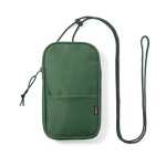 Handytasche aus RPET mit Reißverschluss und Kordelzug bedrucken farbe grün erste Ansicht