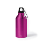 Kleine Flasche aus recyceltem Aluminium mit Karabiner, 400 ml farbe pink erste Ansicht