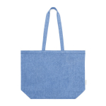 Recycelte Baumwolltasche mit langen festen Henkeln, 140 g/m² farbe blau erste Ansicht