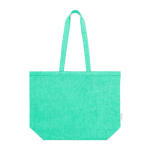 Recycelte Baumwolltasche mit langen festen Henkeln, 140 g/m² farbe grün erste Ansicht