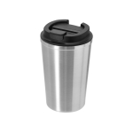Doppelwandiger Thermobecher To Go aus Edelstahl mit Logo, 350ml farbe silber erste Ansicht
