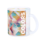 Becher aus mattem Glas mit Sublimierung in Vollfarbe, 300ml farbe weiß-transparent vierte Ansicht