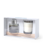 Aromaset mit 50 ml-Diffusor, 4 Duftstäbchen und Duftwachskerze Ansicht mit Druckbereich