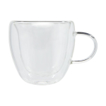 Set mit 2 Espressogläsern mit Bambusuntersetzern, 100ml farbe transparent Seitenansicht
