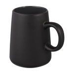 Krugförmige Keramiktasse, außen matt und innen glänzend, 450 ml farbe schwarz