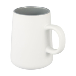 Krugförmige Keramiktasse, außen matt und innen glänzend, 450 ml farbe weiß