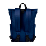 Wasserdichter Roll-Top-Rucksack für Laptop mit Logo, 15,6” farbe marineblau zweite Rückansicht