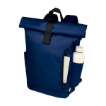 Wasserdichter Roll-Top-Rucksack für Laptop mit Logo, 15,6” farbe marineblau zweite Ansicht