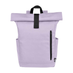 Wasserdichter Roll-Top-Rucksack für Laptop mit Logo, 15,6” farbe lila zweite Vorderansicht