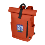Wasserdichter Roll-Top-Rucksack für Laptop mit Logo, 15,6” Ansicht mit Transferdruck