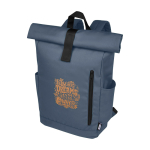 Wasserdichter Roll-Top-Rucksack für Laptop mit Logo, 15,6” Ansicht mit Transferdruck