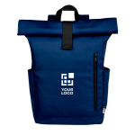 Wasserdichter Roll-Top-Rucksack für Laptop mit Logo, 15,6” Ansicht mit Druckbereich