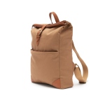 Eleganter Rucksack aus RPET mit gepolstertem Laptopfach bedrucken farbe hellbraun dritte Ansicht