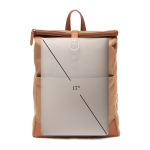 Eleganter Rucksack aus RPET mit gepolstertem Laptopfach bedrucken farbe hellbraun fünfte Ansicht