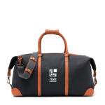 Reisetasche für Wochenendtrip aus recyceltem Polyester für Kunden farbe dunkelgrau Ansicht mit Druckbereich