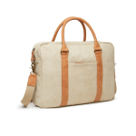 Vielseitige recycelte Laptoptasche mit Griffen und Tragegurt, 16 farbe beige zweite Ansicht