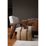 Vielseitige recycelte Laptoptasche mit Griffen und Tragegurt, 16 farbe beige Lifestyle-Bild