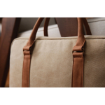 Vielseitige recycelte Laptoptasche mit Griffen und Tragegurt, 16 farbe beige Lifestyle-Bild 4
