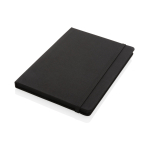 Nachhaltiges Notizbuch A5 mit Linien aus recycelten Materialien farbe schwarz zweite Ansicht
