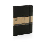Nachhaltiges Notizbuch A5 mit Linien aus recycelten Materialien farbe schwarz Ansicht mit Box