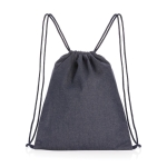 Praktischer Turnbeutel aus recyceltem Denim-Stoff mit Schnüren, 320 g/m farbe jeansblau