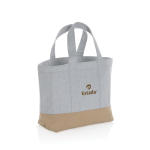 Kühltasche aus Canvas in zwei Farben, 285 g/m² farbe grau Ansicht mit Logo