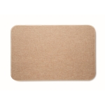 Leinen-Fußmatte mit rutschfester Rückseite, Größe 58 x 38 cm farbe beige fünfte Ansicht