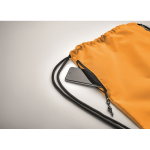 Turnbeutel mit dickem Kordelzug aus RPET mit Reißverschlusstasche viertes Detailbild