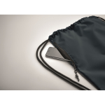 Turnbeutel mit dickem Kordelzug aus RPET mit Reißverschlusstasche viertes Detailbild